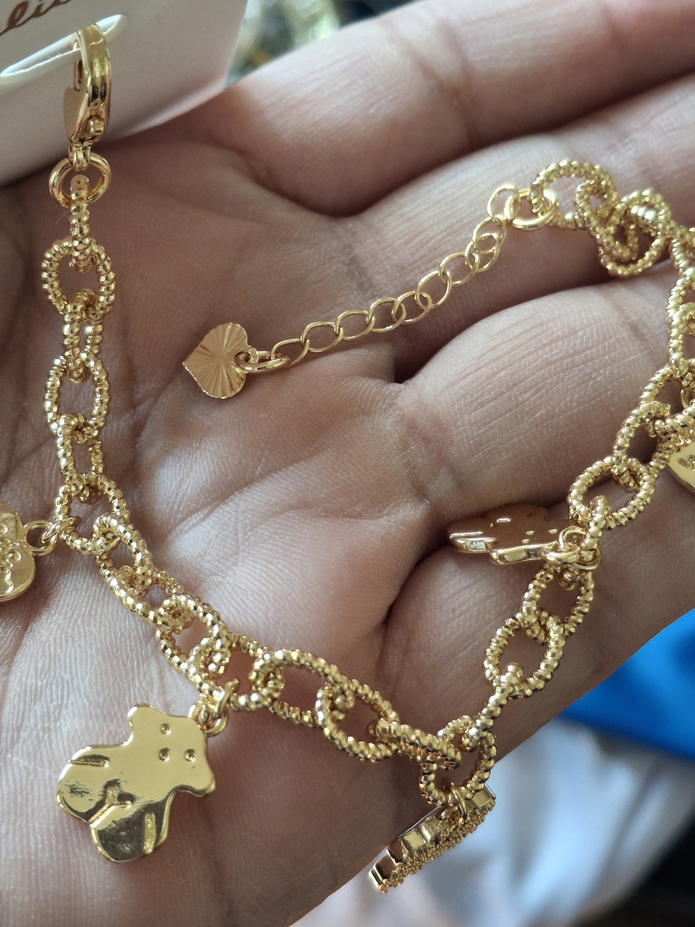 Gold-Tone Teddy Charm Bracelet - Made with Love - Picture 3 of 3
